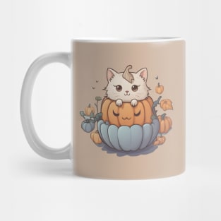 Halloween Pumpkin with Cute Cat Mug